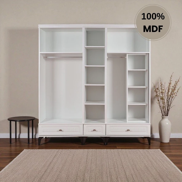 comiet Slope 5 kapaklı ayaklı tasarım country gardırop - Resim 4