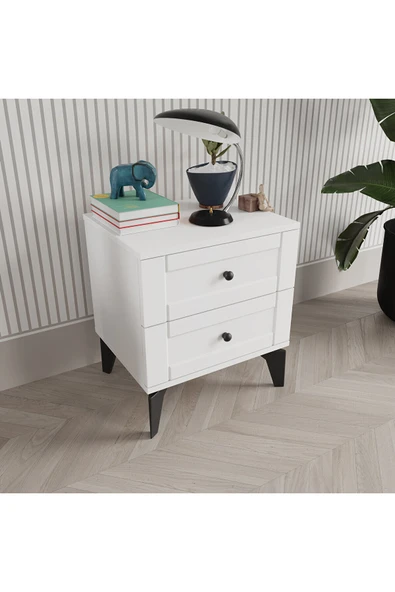 DRNHOME TOPRAK BEYAZ KOMODİN ürün görseli