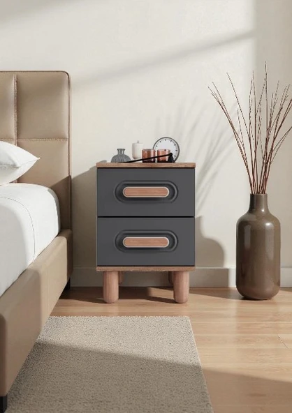 comiet Perry 2 Çekmeceli Mdf Komodin - Resim 2