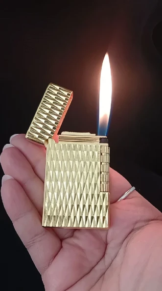 Gold Kaplama Klasik Tetikli Lüks Hediyelik Çakmak - Resim 2