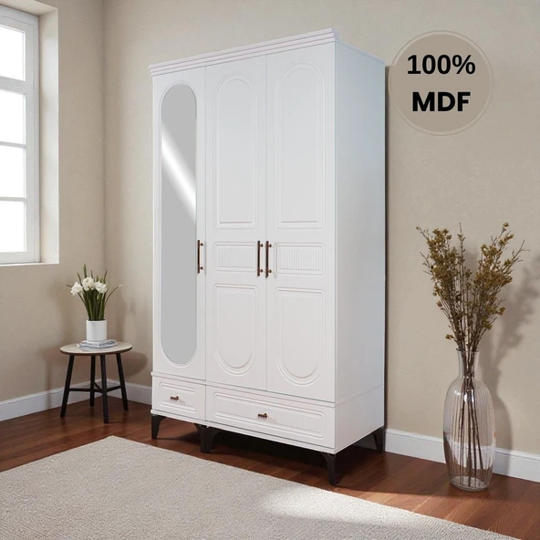 comiet Slope 3 Kapaklı Mdf Ayaklı Tasarım Country Gardırop ürün görseli