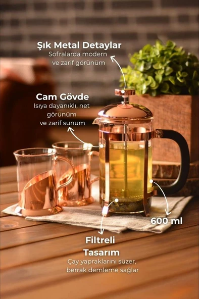 Bambum Holmes - French Press Set 600 Ml - Resim 5