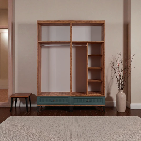 comiet Slope 4 Kapılı Mdfayaklı Tasarım Country Gardırop - Resim 4