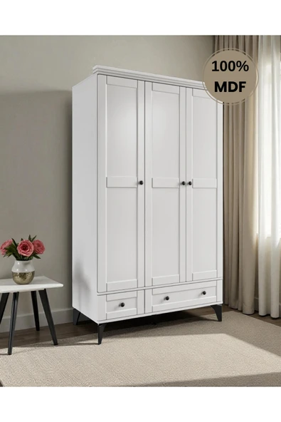 comiet Silva 3 Kapaklı Çekmeceli MDF Gardırop ürün görseli