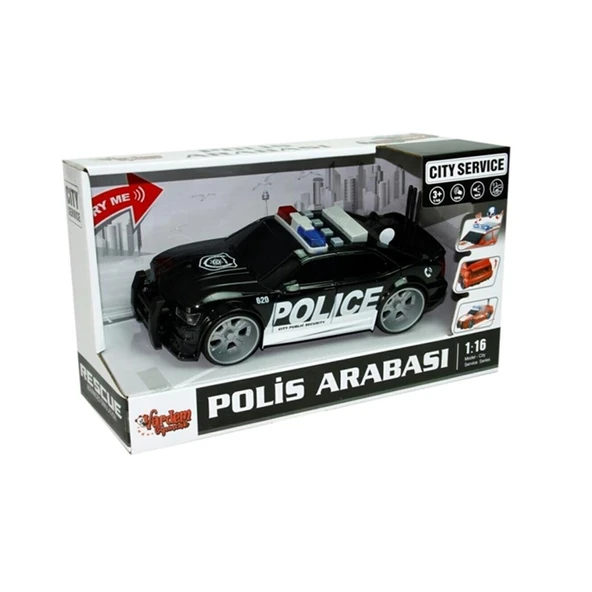 WY620A,B,C 1:16 SÜRTMELİ SESLİ IŞIKLI POLİS -VRD - Resim 2