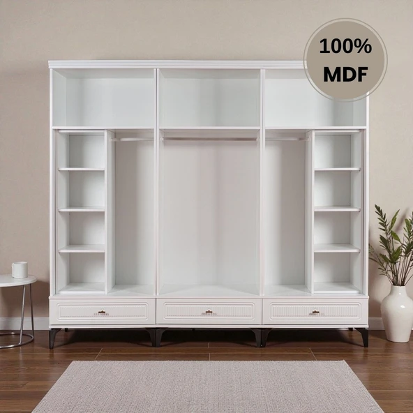 comiet Slope 6 kapaklı MDF ayaklı tasarım country gardırop - Resim 3