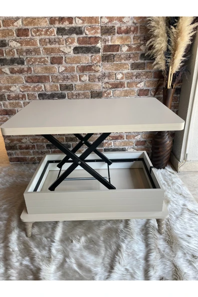 comiet Çok Amaçlı Akıllı Orta Sehpa Krem Renk - Resim 3