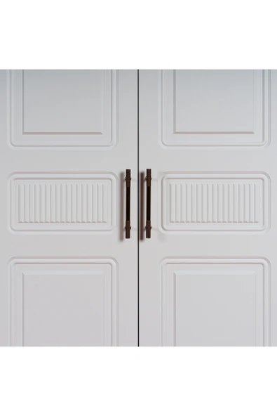 comiet Slope 3 Kapaklı Mdf Ayaklı Tasarım Country Gardırop - Resim 4