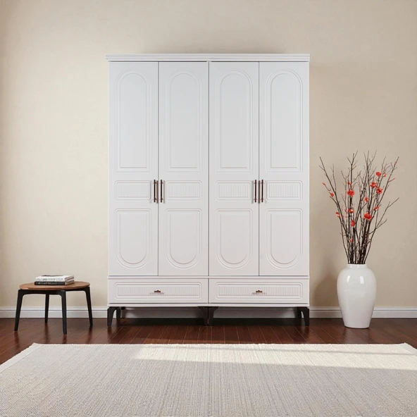 comiet Slope 4 Kapılı Mdfayaklı Tasarım Country Gardırop ürün görseli