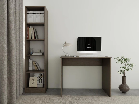 Ofis Çalışma Bilgisayar Masası AntrasitMeşe ürün görseli 1