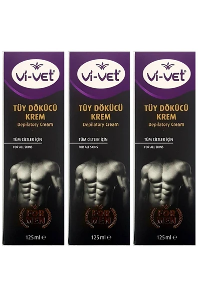 Vivet Erkek Tüy Dökücü Krem Tüm Ciltler 125ml X 3 Adet Vivet Formen ürün görseli