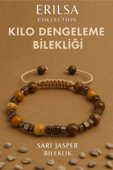 Sertifikalı Metabolizma Destekleyici Kilo Dengeleme Bilekliği - Sarı Jasper ve Terahertz Taşı ürün görseli