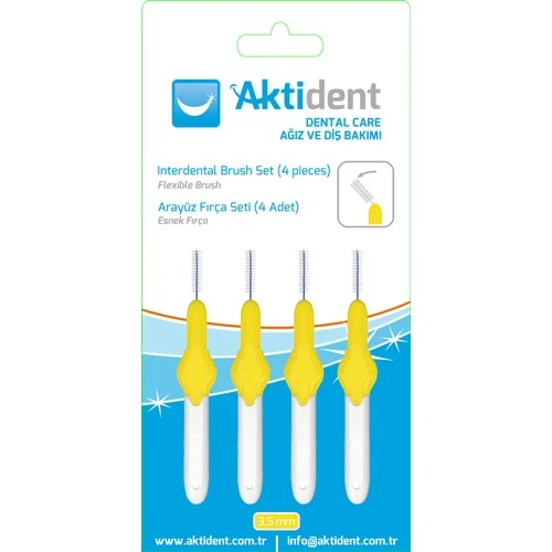 Aktident Orid Arayüz Fırçası 0,70 mm 4lü - Sarı ürün görseli