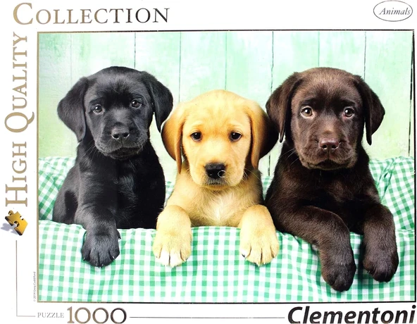 Clementoni - 1000 Parça HQ Collection Yetişkin Puzzle - Üç Labrador - Resim 2