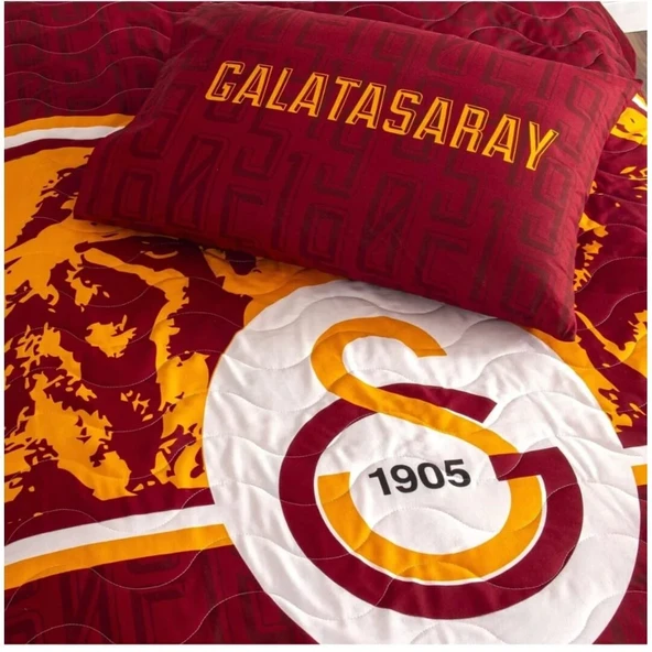 Taç Lisanslı Galatasaray Şanslı Aslan Yatak Örtüsü Tek Kişilik - Resim 2