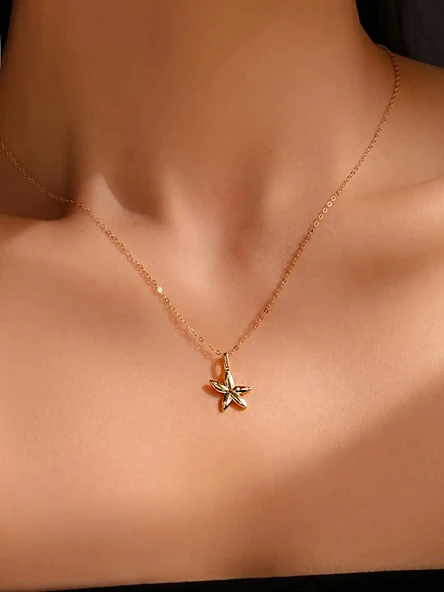 SeaStar Işıltılı Yıldız Minimal Kadın Gümüş Kolye - Resim 2