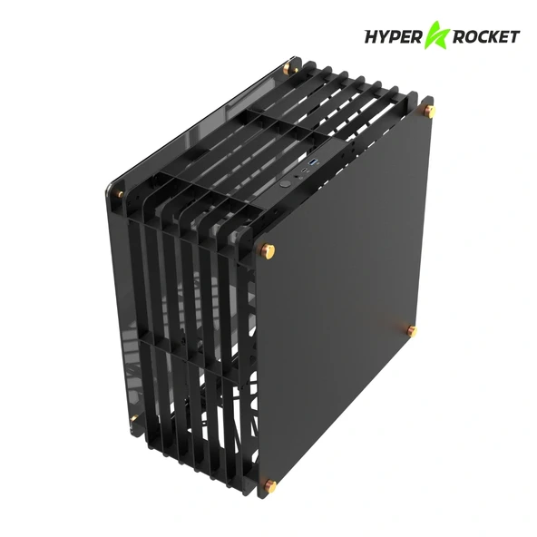 Hyper Rocket GRID M-ATX M-ITX Gaming Open Frame Siyah Oyuncu Kasası - Resim 3