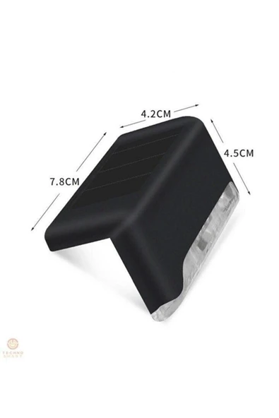 Dekoratif 4 Adet Köşebent Merdiven Veranda Solar Güneş Enerjili Led Lamba Dekor Bahçe Aydınlatma - Resim 8