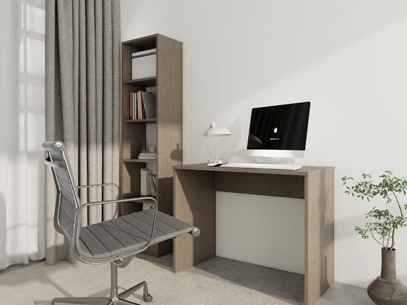 Ofis Çalışma Bilgisayar Masası AntrasitMeşe - Resim 2