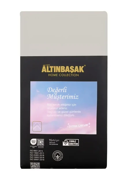 Altınbaşak Ranforce Çift Kişilik/Battal 180X200cm Çarşaf Takımı %100 Pamuk Ekru ürün görseli 1