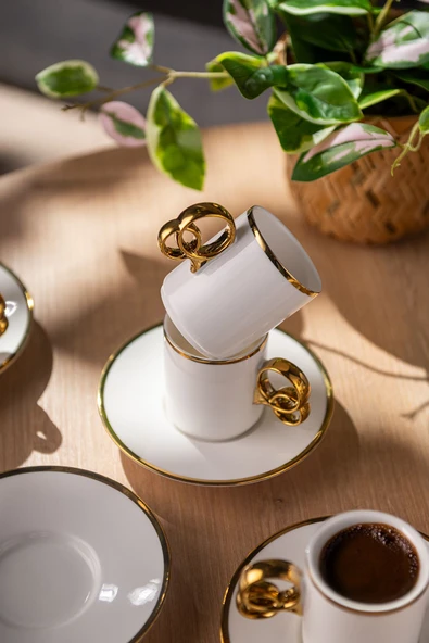 Wedding 90 ml 6'lı Kahve Fincan Takımı - Resim 3