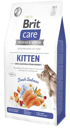 Brit Care Yavru Kediler İçin, Tahılsız, Hipoalerjenik, Taze Somonlu Kuru Mama 7 kg - Resim 2
