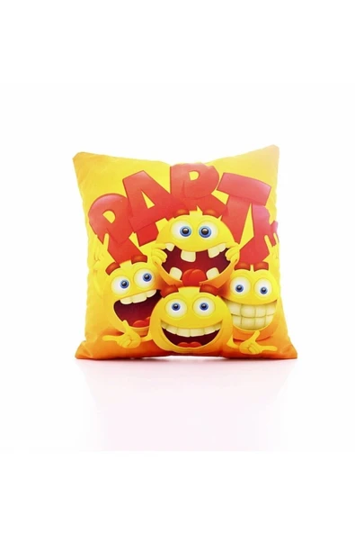Dekoratif Şık Tasarımlı Party Desenli Dekoratif Özel Tasarım Yastık 27*27 Cm - Resim 2