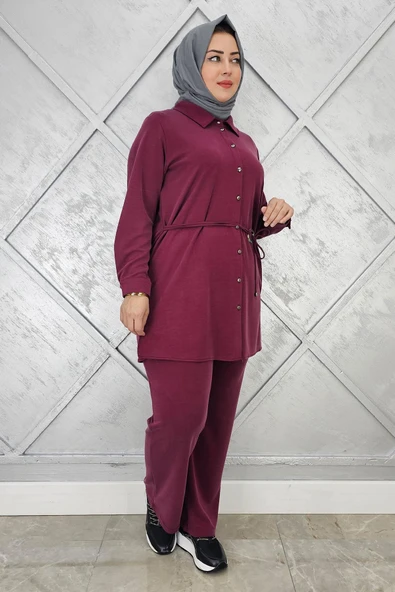 KADIN BELİ KEMER DETAYLI TESETTÜR TAKIM ürün görseli