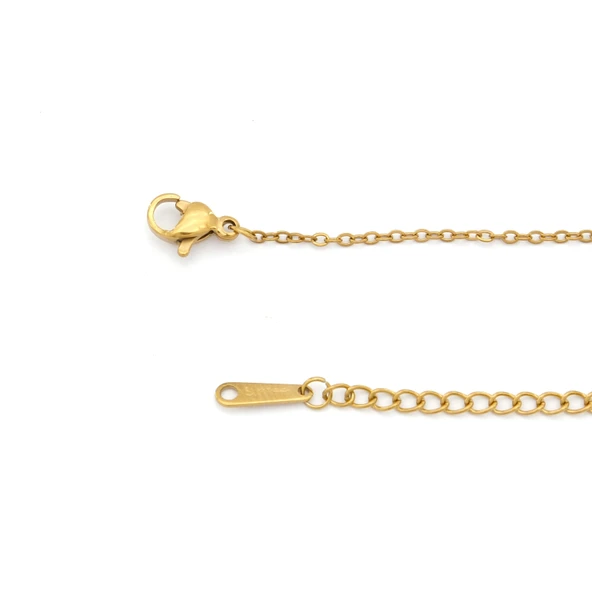 Çelik Kolye Kadın Altın Kaplama Haç Model KLY-630 - Resim 2