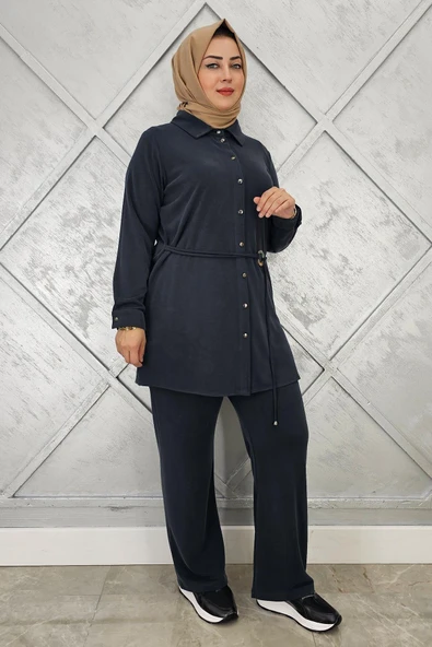 KADIN BELİ KEMER DETAYLI TESETTÜR TAKIM - Resim 5