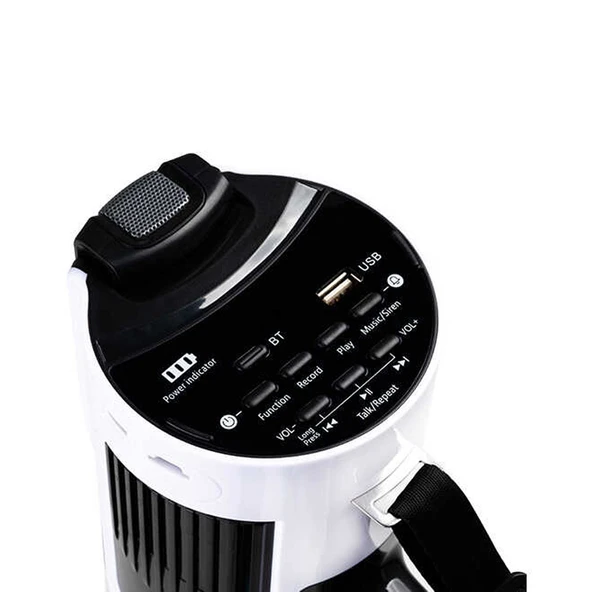 Westa WM-90UBT USB'li Bluetooth Şarjlı Mikrofonlu 100 Watt Megafon - Resim 3