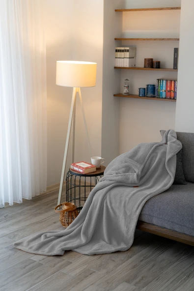 Welsoft TV Battaniyesi 120x170 - Ekstra Soft - Yumuşak - Açık Gri ürün görseli