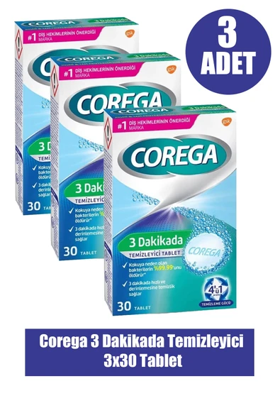 Corega 3 Dakikada Temizleyici 30 Tablet 3 Adet - Resim 2