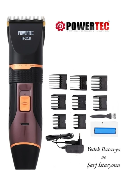 Powertec TR-3200 Profesyonel Şarjlı Saç Sakal Tıraş Makinesi ürün görseli