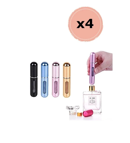 Taşınabilir Mini Doldurulabilir 4 Adet Parfüm Şişesi Atomizer Parfüm Şişeleri Boş Küçük HDH75 ürün görseli 1