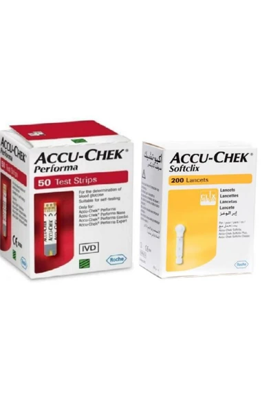 Accu Chek Performa Strip 50'Li + Softclix Lancet 200'Lü (SKT:12/2026) ürün görseli