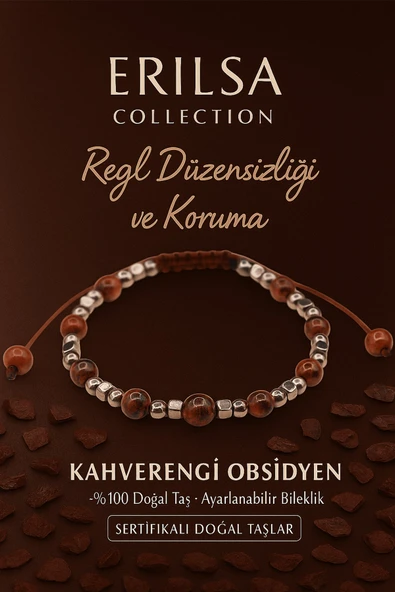 Sertifikalı Regl Dengesi ve Koruma Bilekliği – Kahverengi Obsidyen Terahertz Taşı – 6 mm Doğal Taş ürün görseli