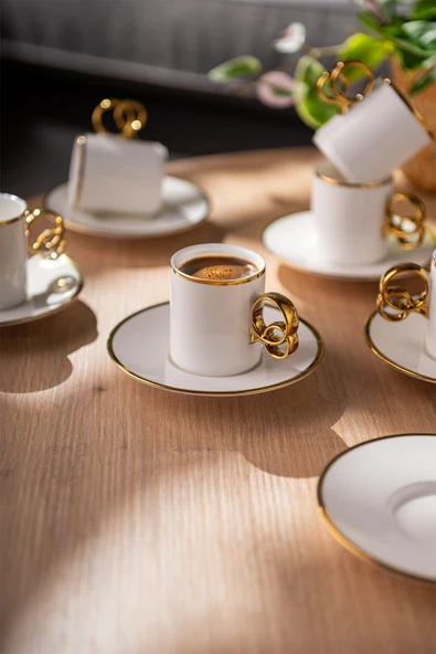 Wedding 90 ml 6'lı Kahve Fincan Takımı - Resim 4