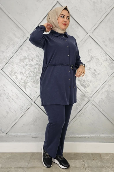 KADIN BELİ KEMER DETAYLI TESETTÜR TAKIM - Resim 4