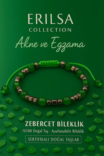 Sertifikalı Akne ve Egzama Destek Bilekliği - Zebercet ve Terahertz Taşı 6mm ürün görseli