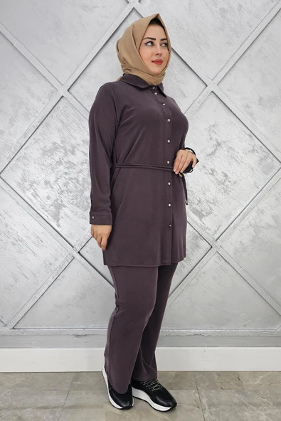 KADIN BELİ KEMER DETAYLI TESETTÜR TAKIM - Resim 3