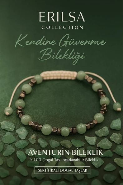 Sertifikalı Kendine Güvenme ve Özgüven Bilekliği – Aventurin ve Terahertz Taşı – 6 mm ürün görseli