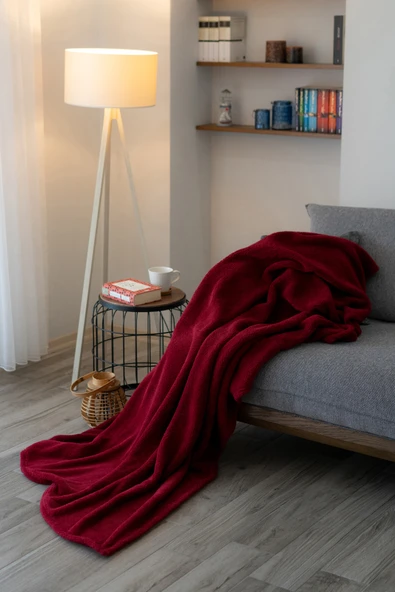 Welsoft TV Battaniyesi 120x170 - Ekstra Soft - Yumuşak - Bordo - Resim 2