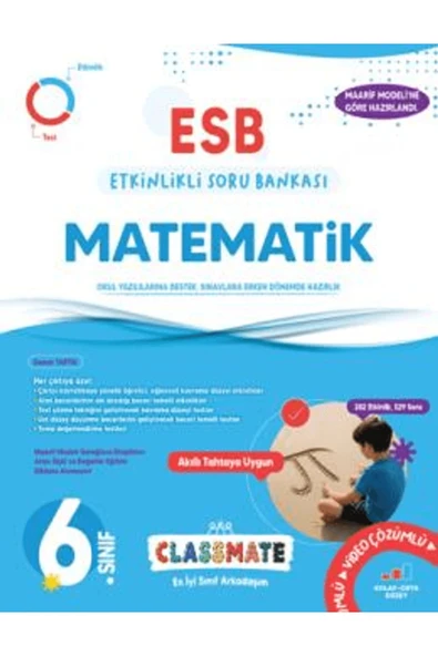 6. Sınıf Classmate Matematik Etkinlikli Soru Bankası / Kolektif / Okyanus Yayınları / 9786259566740 ürün görseli