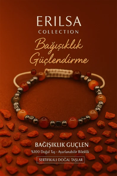 Sertifikalı Bağışıklık Güçlendirme Bilekliği – Çoklu Akik Doğal Taş (6 mm) ürün görseli