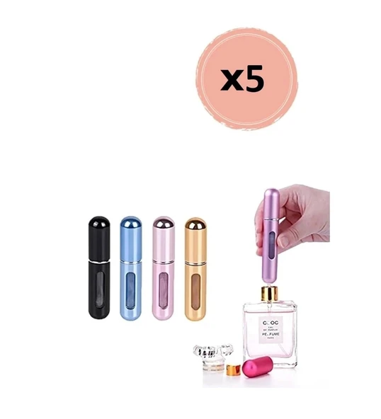 Taşınabilir Mini Doldurulabilir 5 Adet Parfüm Şişesi Atomizer Parfüm Şişeleri Boş Küçük HDH75 ürün görseli 1