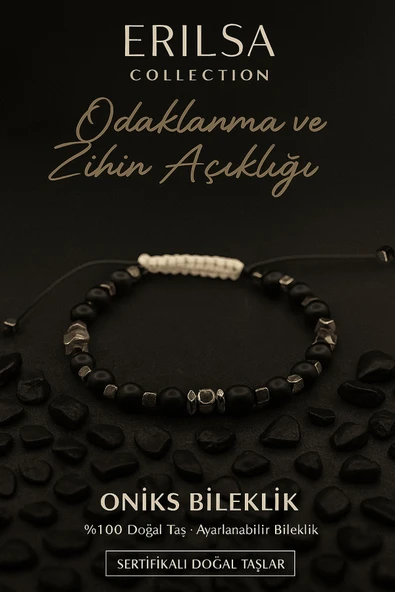 Sertifikalı Öğrenme Zihin Açıklığı ve Odaklanma Bilekliği – Oniks ve Terahertz – 6 mm ürün görseli