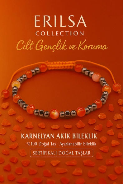 Sertifikalı Cilt Gençlik ve Cilt Güzelliği Bilekliği - Karnelyan Akik ve Terahertz Taşı ürün görseli