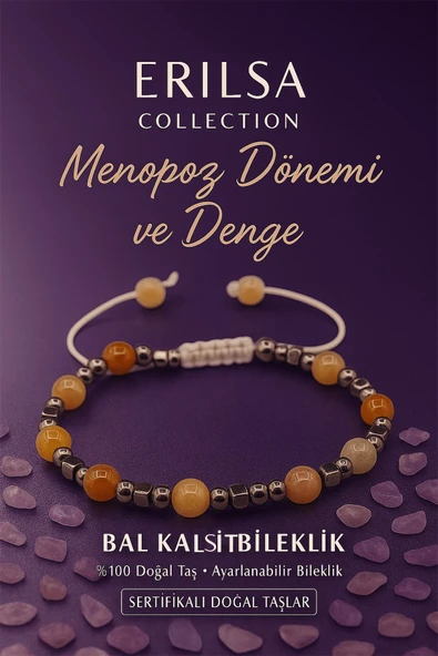 Sertifikalı Menopoz Dönemi Destek Bilekliği -  Bal Kalsit Terahertz Taşı Duygusal Hormonal Denge ürün görseli
