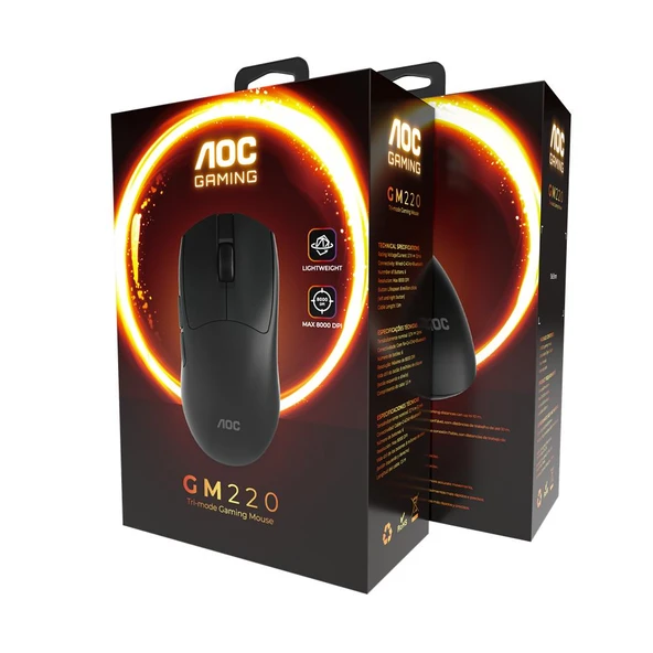 AOC GM220B KAblolu+2.4G+ Bluetooth Three-Mode Mouse ürün görseli